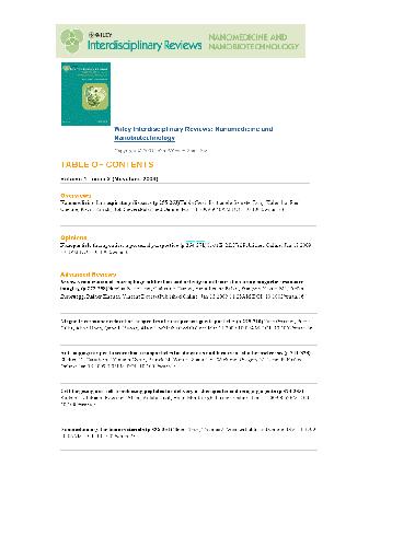 Interdisciplinary Reviews - Nanomedicine and Nanobiotechnology
