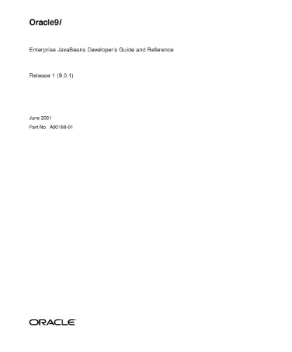 Oracle9i Enterprise JavaBeans Developer's Guide and Reference (Part No. A90188-01) (Release 9.0.1)