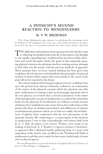 A Physicist's Second Reaction to Mengenlehre