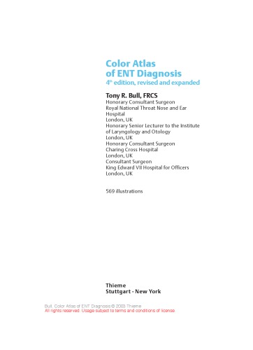 Color Atlas of ENT Diagnosis
