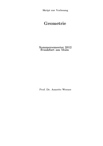 Geometrie, SS 2012 [Lecture notes]