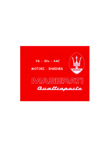 Maserati Biturbo Quattroporte IV - V6 2.0 2.8 Engine Service Manual