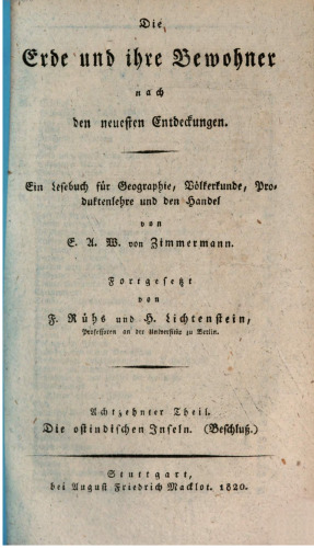 Die ostindischen Inseln (Beschluß)