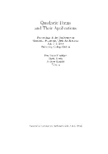Quadratic Forms and Their Applications