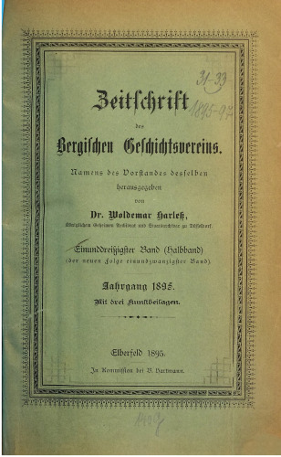 Zeitschrift des Bergischen Geschichtsvereins