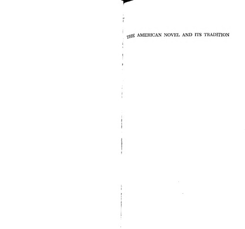 The American Novel and its Tradition