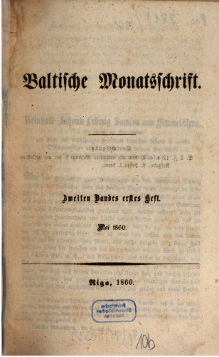 Baltische Monatsschrift