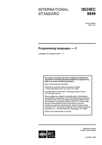 C99 – ISO/IEC 9899:1999