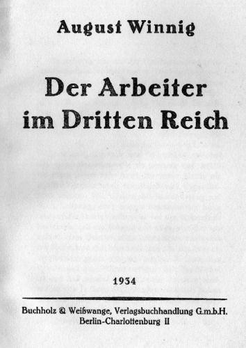 Der Arbeiter im Dritten Reich