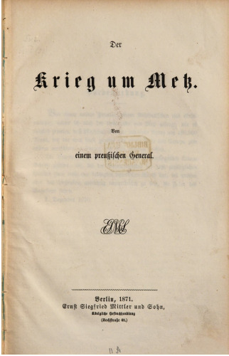 Der Krieg um Metz