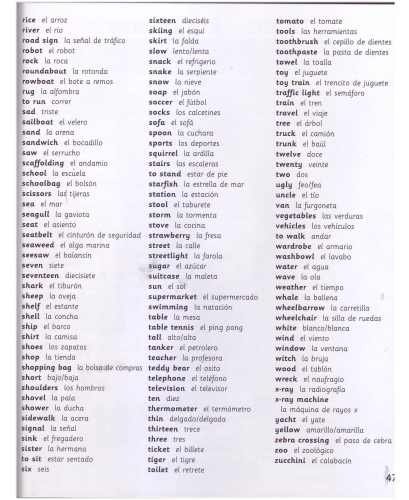 Spanish-English Picture Dictionary