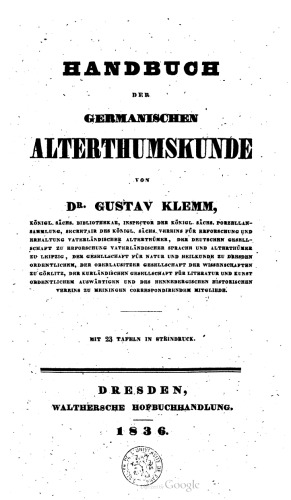 Handbuch Der Germanischen Alterthumskunde