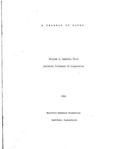 A grammar of Sango