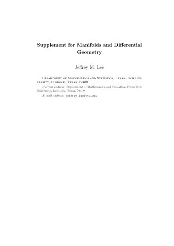 Manifolds and differential geometry. Online supplement