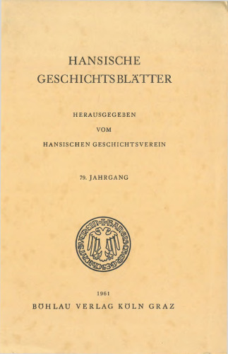 Hansische Geschichtsblätter