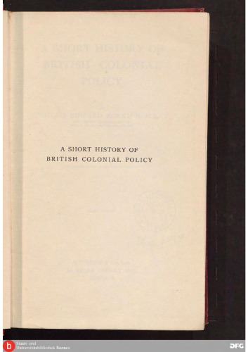 A short history of British Colonial policy