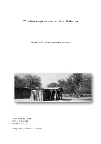 Shunko, le livre d'une jeunesse inconnue