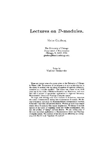 Lectures on D-modules