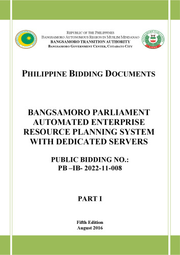 Bangsamoro Parliament automated enterprise resource planning system with dedicated servers