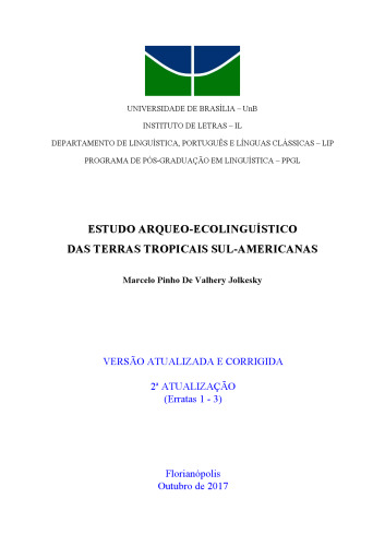 Estudo arqueo-ecolinguístico das terras tropicais sul-americanas