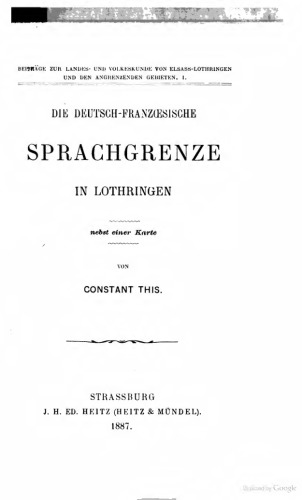Die deutsch-französische Sprachgrenze in Lothringen
