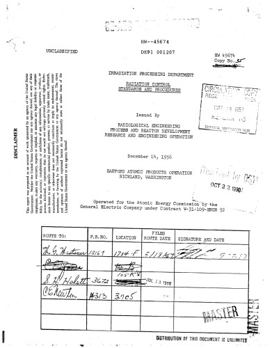 Radiation Control Standards and Procedures