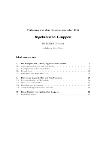 Algebraische Gruppen
