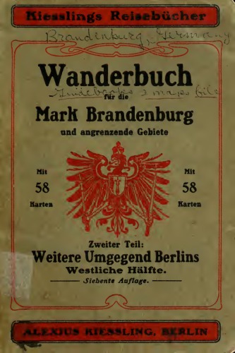 Wanderbuch für die Mark Brandenburg nnd angrenzende Gebiete