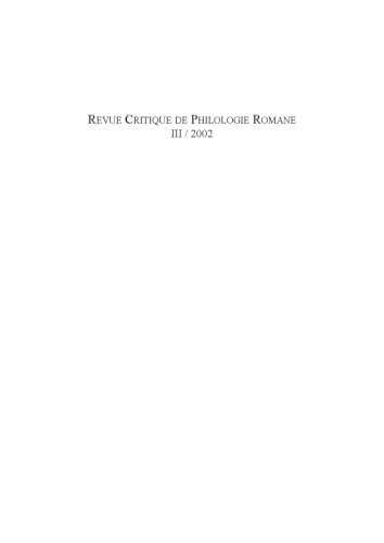 Revue critique de philologie romane - Volume 3