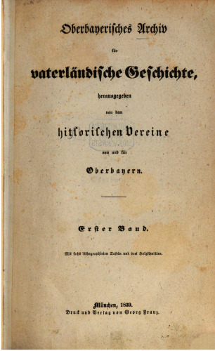 Oberbayerisches Archiv für vaterländische Geschichte