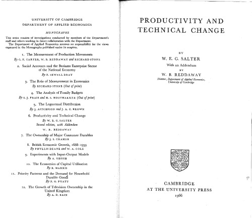 Productivity and Technical Change