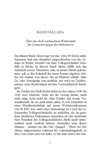 Über den doch vorhandenen Widerstand der Deutschen gegen den Hitlerterror