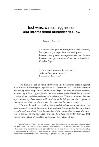 Just wars, wars of aggression and international humanitarian law