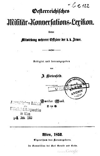Österreichisches Militär-Konversations-Lexikon / D-G