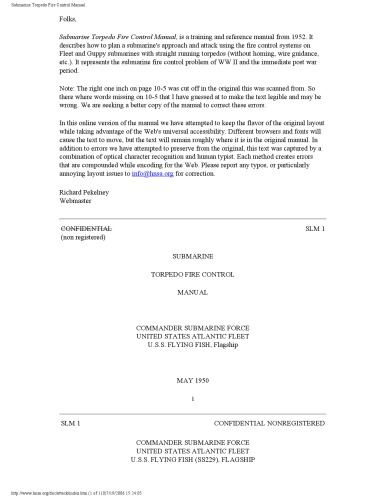 Submarine Torpedo Fire Control Manual [website capture]