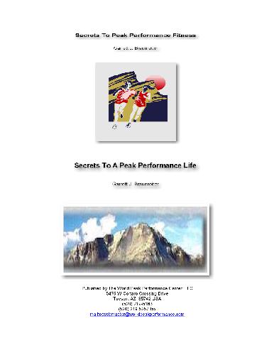 Secrets To Peak Performance Fitness Bodybuilding