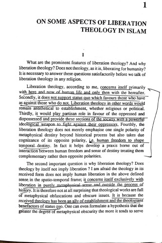 On Some Aspects of Liberation Theology