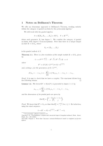 Notes on Beilinson’s Theorem