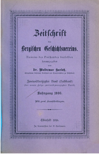 Zeitschrift des Bergischen Geschichtsvereins