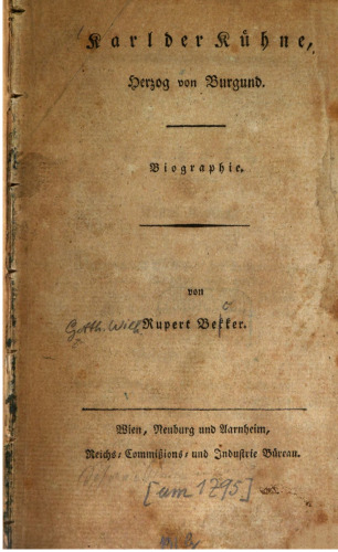 Karl der Kühne, Herzog von Burgund : Biographie