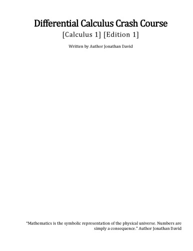 Differential Calculus Crash Course