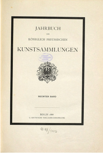 Jahrbuch der Königlich Preußischen Kunstsammlungen