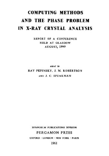 Computing methods and the phase problem in X-ray crystal analysis