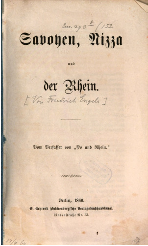 Savoyen, Nizza und der Rhein