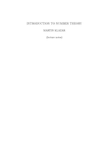 Introduction to Number Theory