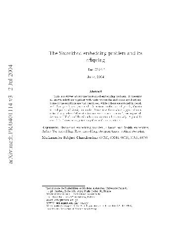 The Skorokhod embedding problem and its offspring
