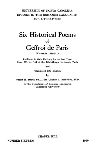 Six historical poems of Geffroi de Paris, written in 1314-1318