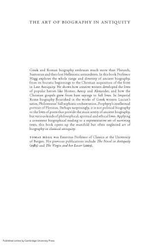 The Art of Biography in Antiquity