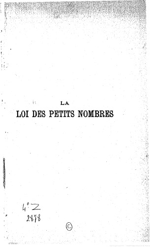 La loi des petits nombres