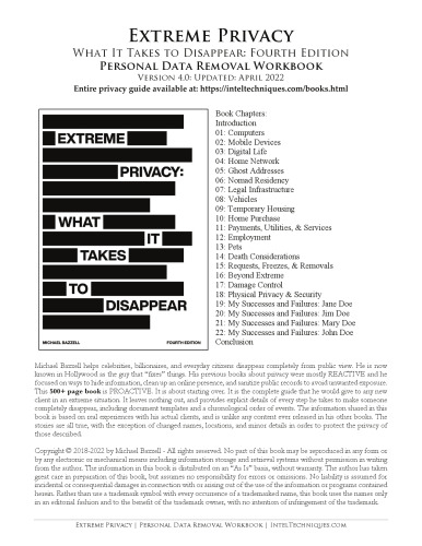 Extreme Privacy: Personal Data Removal Workbook Version 4.0
